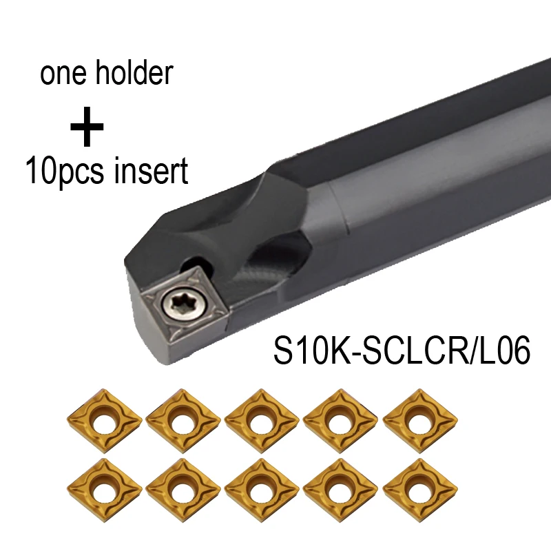 1pc S10K-SCLCR06 Tool Holder Boring Bar + 10pcs CCMT0602 Inserts For CNC Lathe Turning Tool+1PCS screw+1pcs wrench
1pc S10K-SCLCR06 Tool Holder Boring Bar + 10pcs CCMT0602 Inserts For CNC Lathe Turning Tool+1PCS screw+1pcs wrench