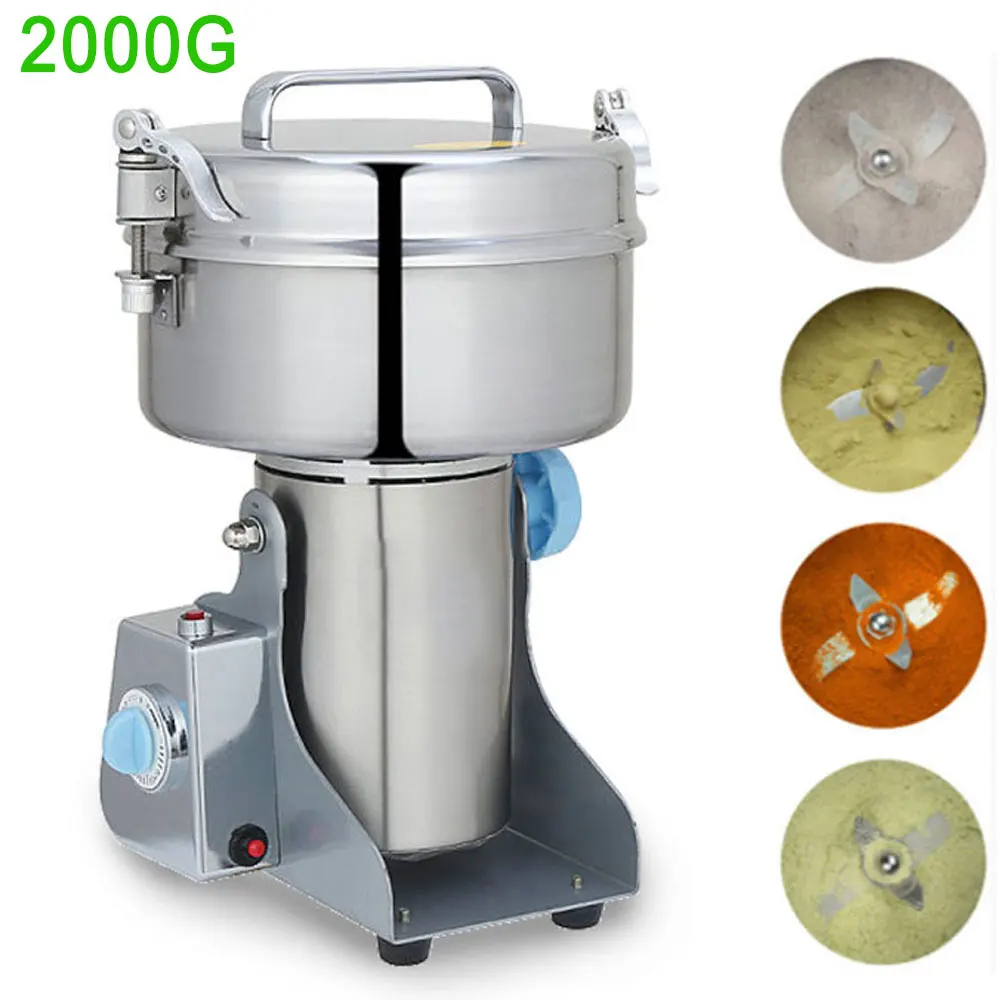 2000G Dry Food Flour Mill Electric Grinder Stainless Steel Coffee Bean Nut Spice Grinder Grains Powder Crusher 110V/220V
2000G Dry Food Flour Mill Electric Grinder Stainless Steel Coffee Bean Nut Spice Grinder Grains Powder Crusher 110V/220V