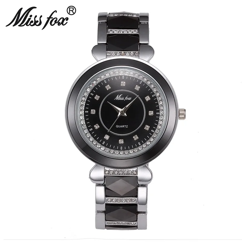 Miss Fox Brand White Ceramic Bracelet Watches For Women Dress Diamond Girls Wrist Quartz Watch Water Resistant Relogio Feminino
Miss Fox Brand White Ceramic Bracelet Watches For Women Dress Diamond Girls Wrist Quartz Watch Water Resistant Relogio Feminino