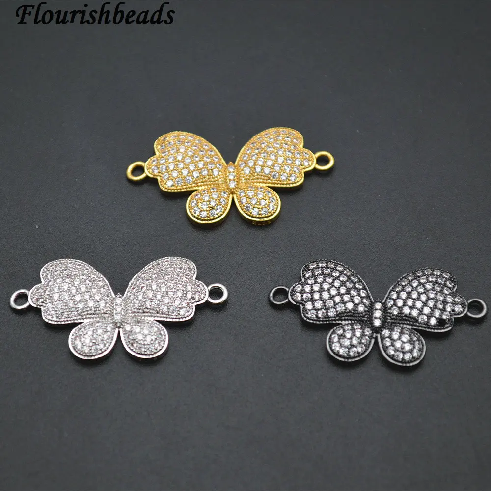 15x30mm Paved White CZ Metal Butterfly Charm Two Loops Jewelry Findings Connectors Fit Pendants or Bracelets Making
15x30mm Paved White CZ Metal Butterfly Charm Two Loops Jewelry Findings Connectors Fit Pendants or Bracelets Making