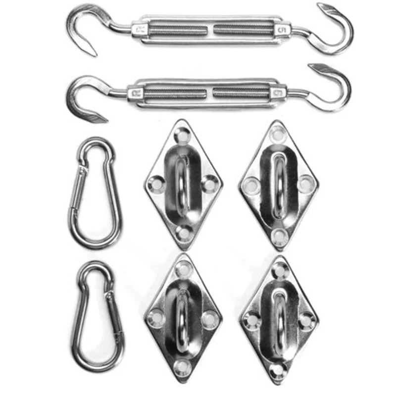 Lemonbest Sun Shade Sail Canopy Accessory 304 Stainless Steel Hardware Kit Turnbuckle Pad Eye Carabiner Clip Hook Screws Silver
Lemonbest Sun Shade Sail Canopy Accessory 304 Stainless Steel Hardware Kit Turnbuckle Pad Eye Carabiner Clip Hook Screws Silver