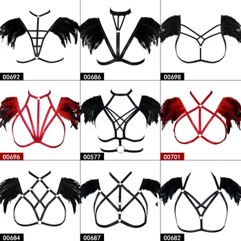 Festival Feather Epaulette wings Shoulder Top Cage Bondage Harness Bra Women Sexy Strap Lingerie Punk Goth burning Rave Apparel
Festival Feather Epaulette wings Shoulder Top Cage Bondage Harness Bra Women Sexy Strap Lingerie Punk Goth burning Rave Apparel