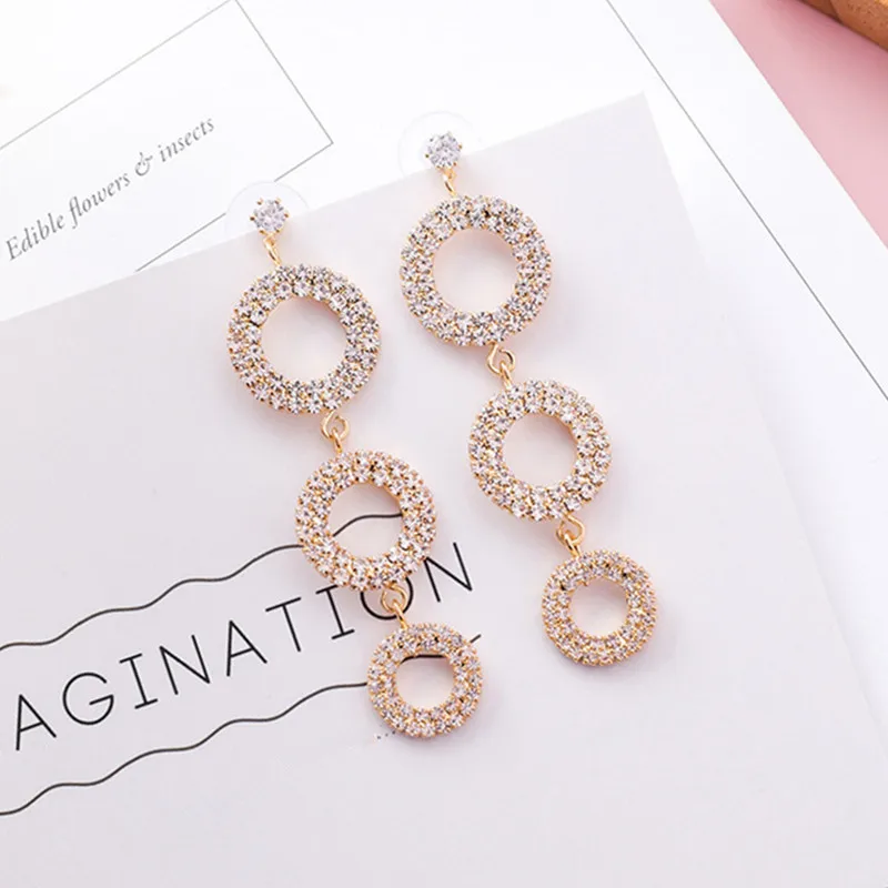 Geometric Crystal Rhinestone Round Circle Long Drop Earrings for Women Luxury Fashion Statement Jewelry Dangle Earring 5K2001
Geometric Crystal Rhinestone Round Circle Long Drop Earrings for Women Luxury Fashion Statement Jewelry Dangle Earring 5K2001