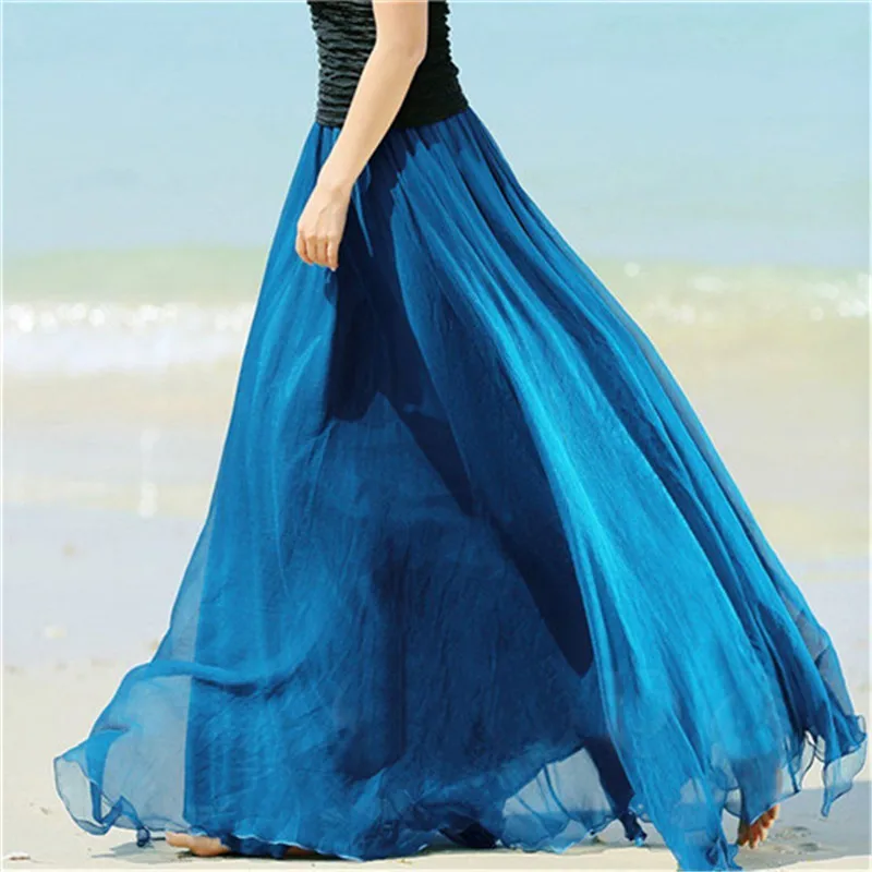 15 Color Women's Boho Chiffon Long Skirts Casual Ladies Pure Color Maxi Skirt Hot Sale Women Beach Casual Elastic Waist Skirts
15 Color Women's Boho Chiffon Long Skirts Casual Ladies Pure Color Maxi Skirt Hot Sale Women Beach Casual Elastic Waist Skirts