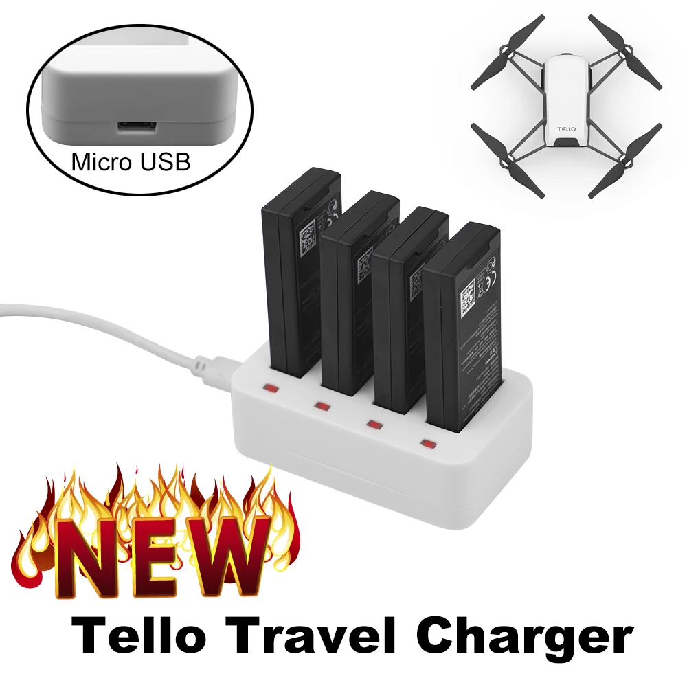 DJI Tello Charger 4 In1 Portable Mini Battery Charging Hub for Ryze Tello Toy Plane 1100mAh Smart Battery Manager Travel Charger
DJI Tello Charger 4 In1 Portable Mini Battery Charging Hub for Ryze Tello Toy Plane 1100mAh Smart Battery Manager Travel Charger