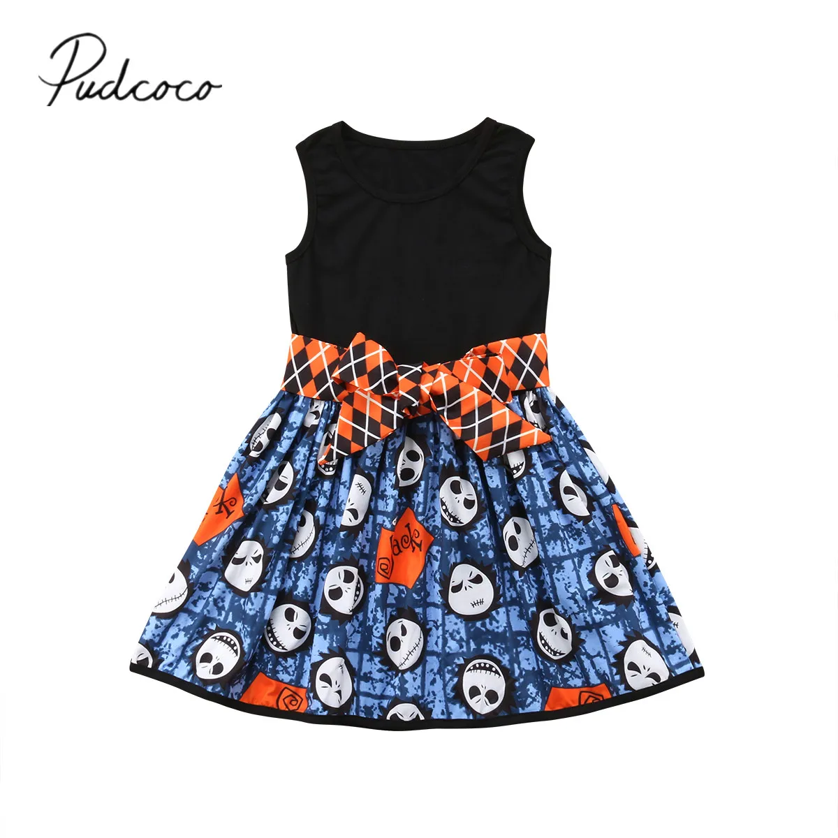 2018 Brand New Halloween Party Princess 0-5Y Toddler Kids Baby Girls Dress Sleeveless Cartoon Skulls Patchwork Knee-Length Dress
2018 Brand New Halloween Party Princess 0-5Y Toddler Kids Baby Girls Dress Sleeveless Cartoon Skulls Patchwork Knee-Length Dress