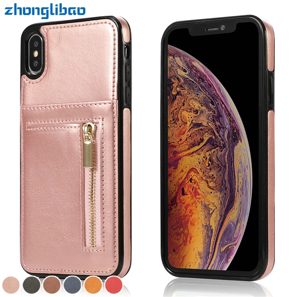 Fashion Zipper Leather Wallet Case for Iphone Xs Max Xr X Card Holder Shockproof Silicone Cover for Iphone 5 5s Se 8 7 6 6s Plus
Fashion Zipper Leather Wallet Case for Iphone Xs Max Xr X Card Holder Shockproof Silicone Cover for Iphone 5 5s Se 8 7 6 6s Plus
