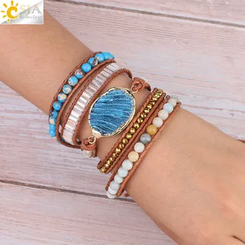 CSJA Natural Coral Slice Wrap Bracelet Bohemian Summer Jewelery Bangle Gems Stone Beaded Long Bracelets for Women Girls S348
CSJA Natural Coral Slice Wrap Bracelet Bohemian Summer Jewelery Bangle Gems Stone Beaded Long Bracelets for Women Girls S348