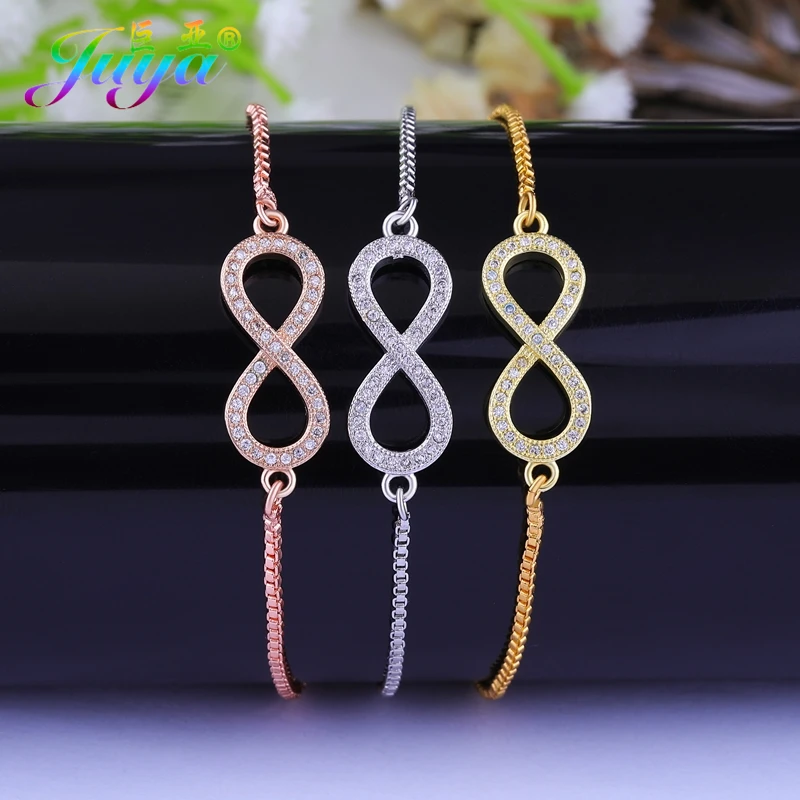 Juya Handmade Fashion Jewelry Supplies Gold/Silver/Rose Gold Adjustable Slider Chain Infinity Charm Bracelets For Women Men Gift
Juya Handmade Fashion Jewelry Supplies Gold/Silver/Rose Gold Adjustable Slider Chain Infinity Charm Bracelets For Women Men Gift