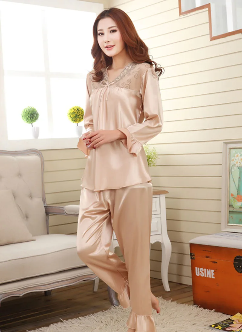 Faux silk couple pajama sets for women female ladies pijamas Mujer rayon pyjamas nightwear sleepwear Women Nightwear Pajama Set
Faux silk couple pajama sets for women female ladies pijamas Mujer rayon pyjamas nightwear sleepwear Women Nightwear Pajama Set