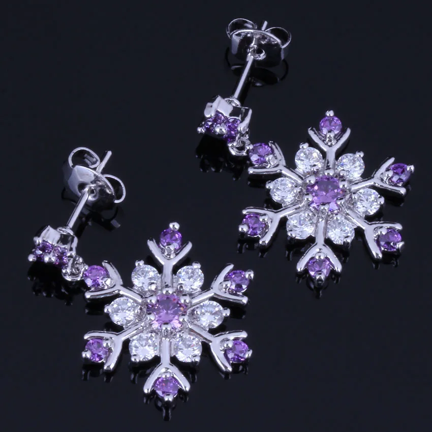 Amazing Snowflake Purple Cubic Zirconia White CZ Silver Plated Drop Dangle Earrings V1026
Amazing Snowflake Purple Cubic Zirconia White CZ Silver Plated Drop Dangle Earrings V1026