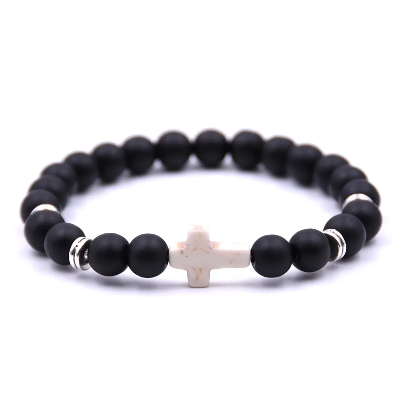 HYHONEY Couple Jewelry Elasticity White Cross Bracelets for women 8mm stone Beads Bracelet men Fashion Jewelry pulseiras
HYHONEY Couple Jewelry Elasticity White Cross Bracelets for women 8mm stone Beads Bracelet men Fashion Jewelry pulseiras