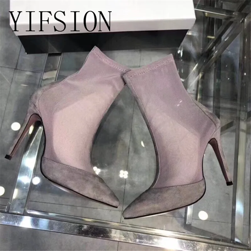 OLOME New Fashion Design Women Ankle Boots Pointed Toe Kid Suede Air Mesh Thin High Heel Women Spring Summer Boots Shoes Woman
OLOME New Fashion Design Women Ankle Boots Pointed Toe Kid Suede Air Mesh Thin High Heel Women Spring Summer Boots Shoes Woman