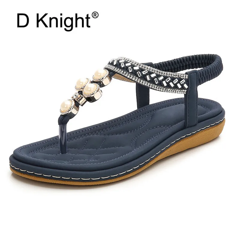 Tong Femme Summer Shoes Women Bohemia Ethnic Flip Flops Soft Flat Sandals Woman Casual Comfortable Plus Size Black Sandals 35-43 (9)