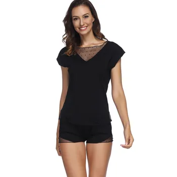 Women's Lace Nightwear Short sleeve Pizama Damska Bawelna Pajamas SexyLingerie Pyjama Femme Pigiama Donna Comfortable All Season
Women's Lace Nightwear Short sleeve Pizama Damska Bawelna Pajamas SexyLingerie Pyjama Femme Pigiama Donna Comfortable All Season