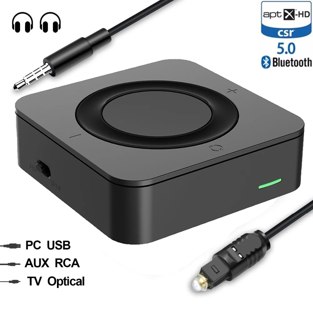 Bluetooth 5 0 Aptx HD высокой четкости с низкой задержкой SPDIF Оптический RCA Aux 3 мм приемо