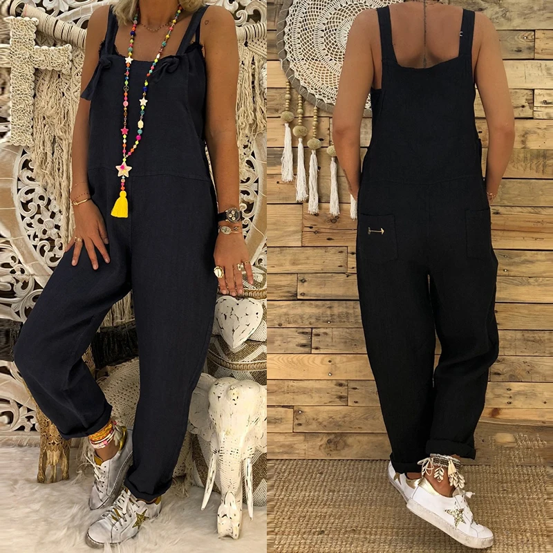 Playsuit Women Sleeveless Overalls Clubwear Dungarees Suspender Jumpsuit Solid Straps Trousers Bib Autumn Lady
Playsuit Women Sleeveless Overalls Clubwear Dungarees Suspender Jumpsuit Solid Straps Trousers Bib Autumn Lady