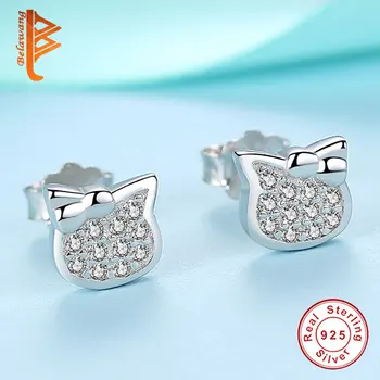 Lovely Cute Cat Stud Earrings Women Lovely Animal Earrings Jewelry 925 Sterling Silver Earrings with AAA+ CZ Crystal
Lovely Cute Cat Stud Earrings Women Lovely Animal Earrings Jewelry 925 Sterling Silver Earrings with AAA+ CZ Crystal