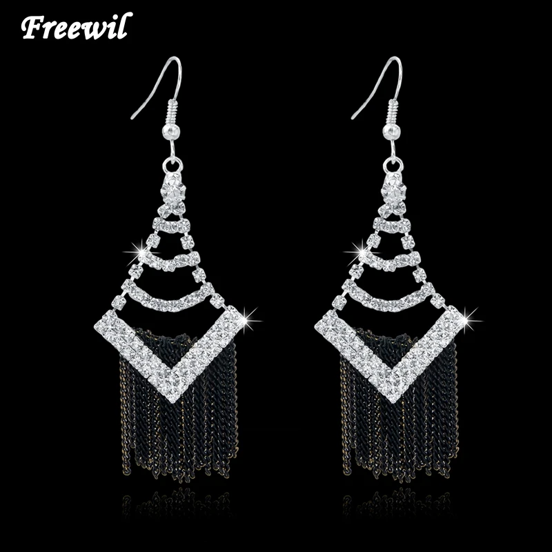2016 luxury imitation silver dangle earrings black tassel drop earrings for women unique brand wedding bijoux SER150121
2016 luxury imitation silver dangle earrings black tassel drop earrings for women unique brand wedding bijoux SER150121