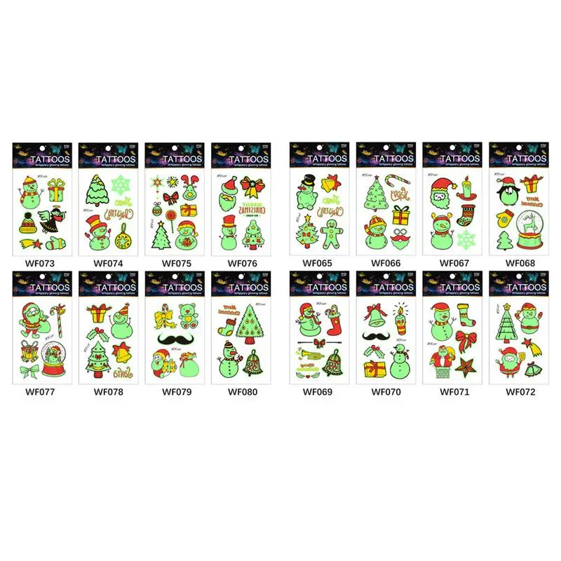 Cartoon Christmas Luminous Tattoo Sticker Waterproof Little Fresh Night Glow Tattoo Sticker Christmas Colorful Children Cute Toy
Cartoon Christmas Luminous Tattoo Sticker Waterproof Little Fresh Night Glow Tattoo Sticker Christmas Colorful Children Cute Toy
