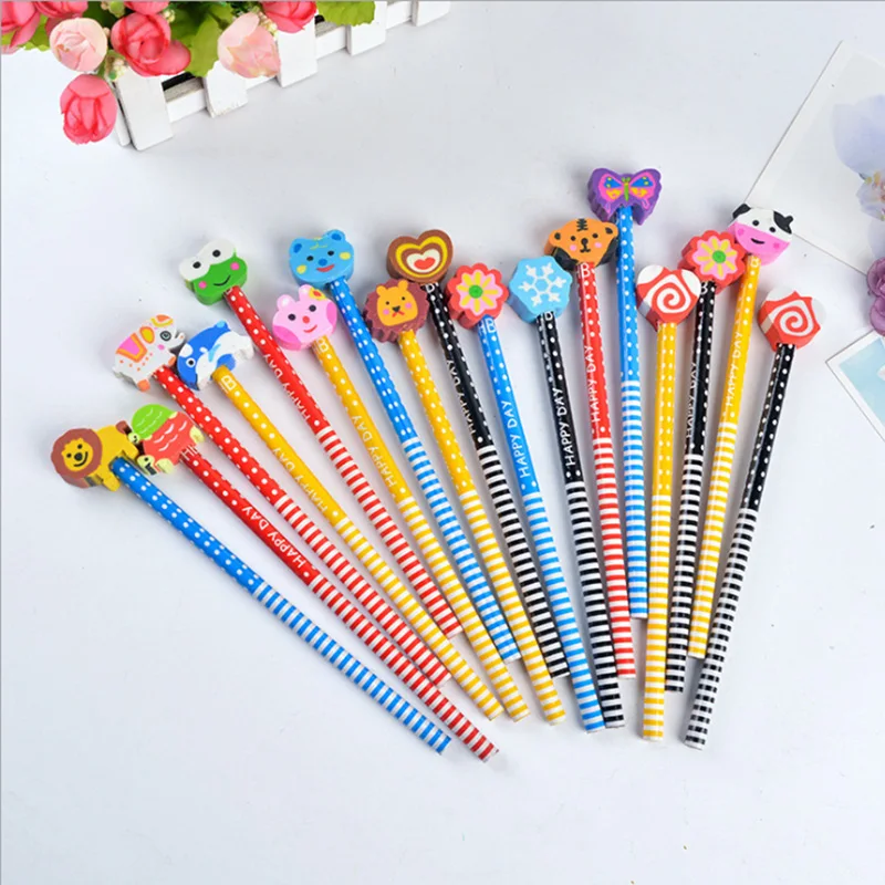 Children's cartoon with rubber head pencil creative HB primary school pencil gift stationery
Children's cartoon with rubber head pencil creative HB primary school pencil gift stationery