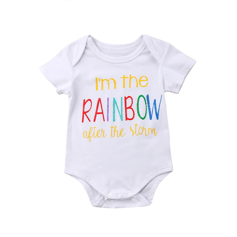 Rainbow Newborn Infant Baby Boy Girl Short Sleeve Letter Print Cotton Body Suit Baby Bodysuit Jumpsuit Outfits Clothes 0-18M
Rainbow Newborn Infant Baby Boy Girl Short Sleeve Letter Print Cotton Body Suit Baby Bodysuit Jumpsuit Outfits Clothes 0-18M