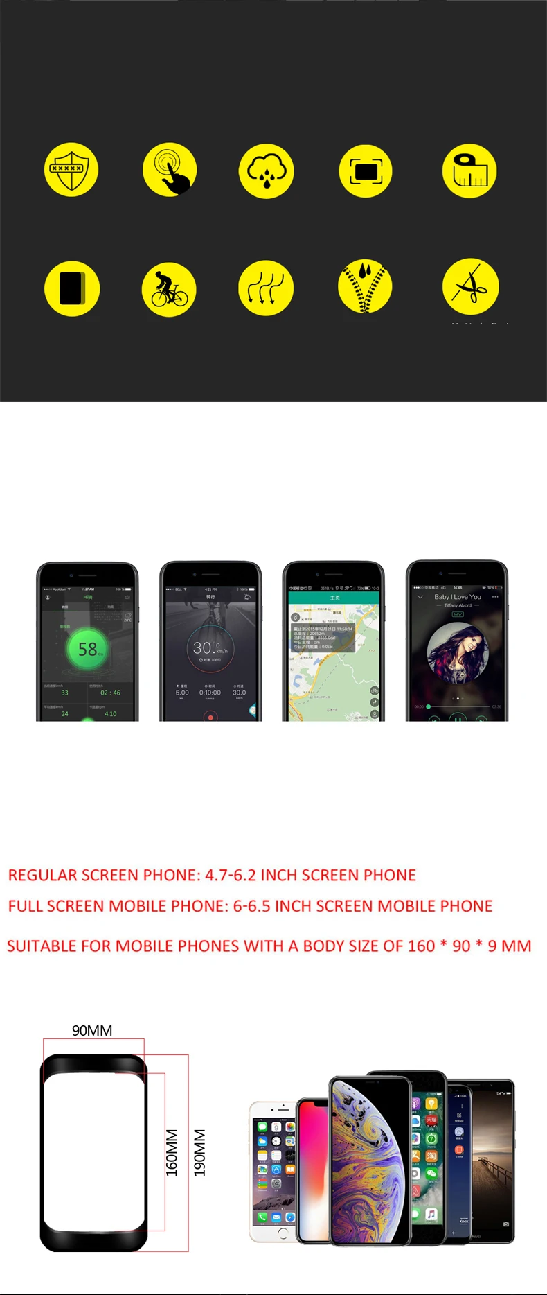 Perfect Mountain Bike Bag Rainproof Waterproof Mtb Front Bag 6.2inch Mobile Phone Case Bicycle Top Tube Bag 1