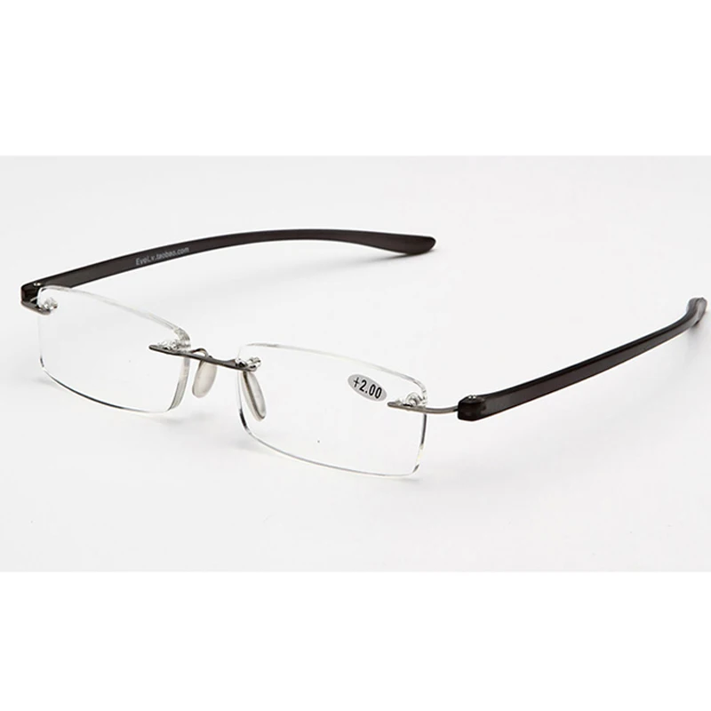 

Brand Rimless Reading Glasses for Woman and Man in High Quality Stainless Steel Vintage lightweight Readers with Pouch Discount