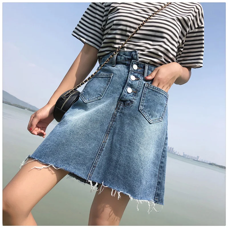 Spring Summer Plus Size Korean Office Lady Girl High Waist Denim Loose Skirt Jeans Women
Spring Summer Plus Size Korean Office Lady Girl High Waist Denim Loose Skirt Jeans Women