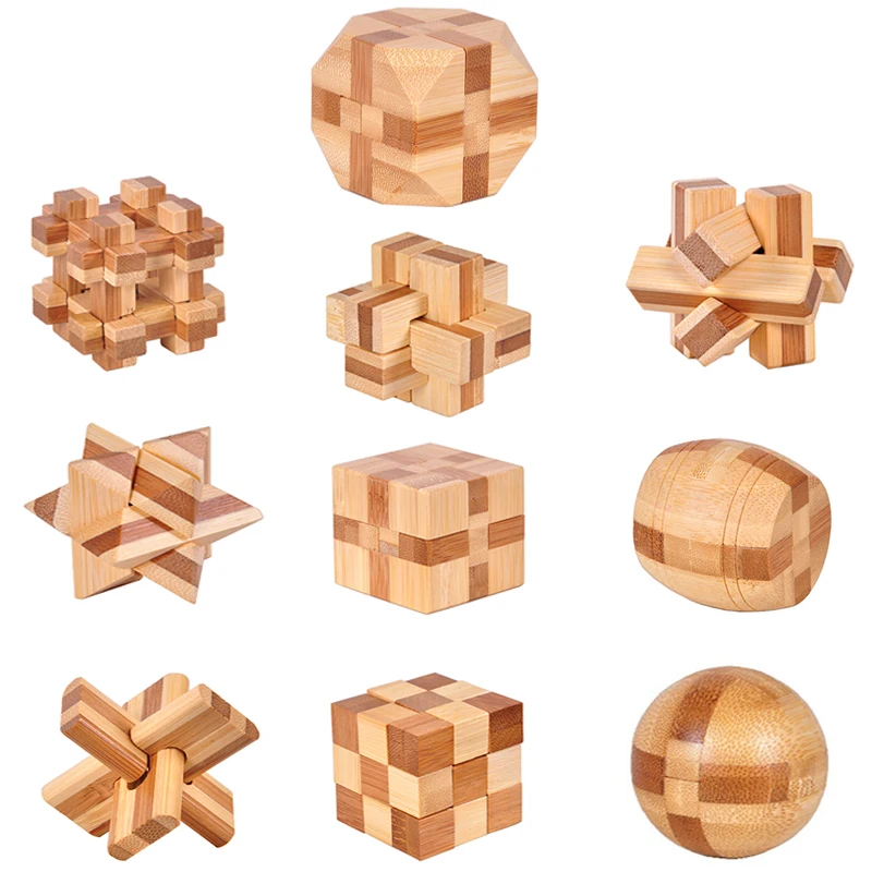 10pcs/set 3D Puzzle handmade vintage Ming lock Luban lock wooden toy adults puzzle children adult Decompression antistress toys
10pcs/set 3D Puzzle handmade vintage Ming lock Luban lock wooden toy adults puzzle children adult Decompression antistress toys