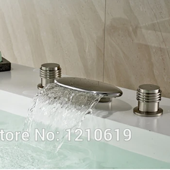 Newly US Free Shipping Fashion Nickle Brushed Bathroom Waterfall Tub Faucet Mixer Tap Solid Brass Shower Tap Deck Mounted
Newly US Free Shipping Fashion Nickle Brushed Bathroom Waterfall Tub Faucet Mixer Tap Solid Brass Shower Tap Deck Mounted