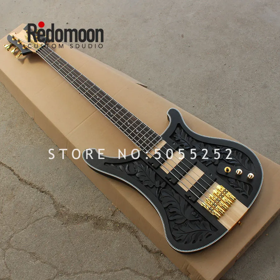 Factory custom 5 strings Rickenback bass with carved top Neck-thru body electric bass guitar musical instrument shop
Factory custom 5 strings Rickenback bass with carved top Neck-thru body electric bass guitar musical instrument shop
