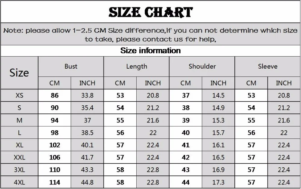 SIZE CHART