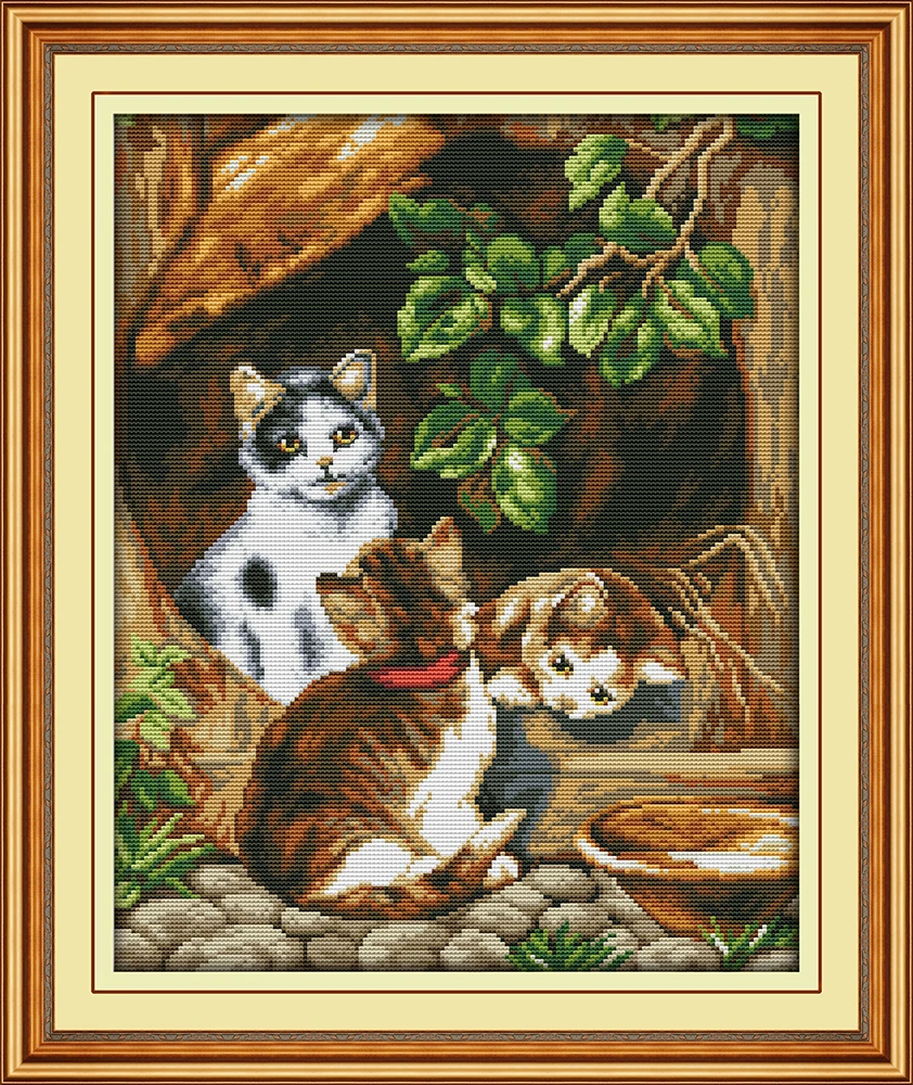 Three cats cross stitch kit aida 14ct 11ct count printed canvas stitches embroidery DIY handmade needlework
Three cats cross stitch kit aida 14ct 11ct count printed canvas stitches embroidery DIY handmade needlework