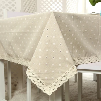 Daisy Flower Pattern Tablecloth Thickened Linen and Cotton Lace Edge Rectangular Table Cloth for Wedding Home Hotel Textile
Daisy Flower Pattern Tablecloth Thickened Linen and Cotton Lace Edge Rectangular Table Cloth for Wedding Home Hotel Textile