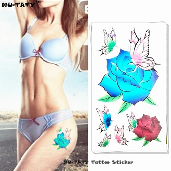 Nu-TATY Blue Rose Butterfly Temporary Tattoo Body Art Arm Flash Tattoo Stickers 17*10cm Waterproof Fake Henna Painless Tattoo
Nu-TATY Blue Rose Butterfly Temporary Tattoo Body Art Arm Flash Tattoo Stickers 17*10cm Waterproof Fake Henna Painless Tattoo