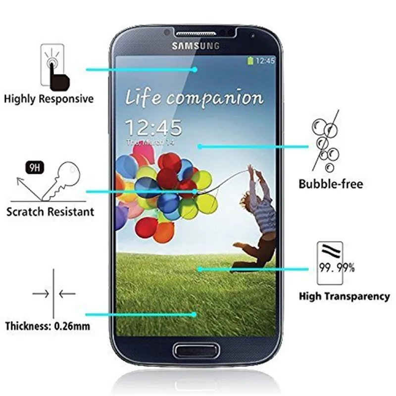 10 шт. Защитная пленка для экрана Samsung Galaxy S5 S4 S3 Mini S2 9H 2.5D 0 26 мм с закругленными