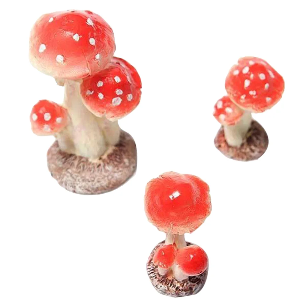 3 головки красный гриб табурет миниатюрный волшебный сад Террариум фигурка декор
