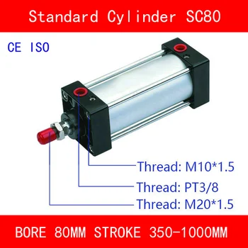 CE ISO SC80 Standard Air Cylinders Valve Bore 80mm Strock 350 to 1000mm Stroke Single Rod Double Acting Pneumatic Cylinder
CE ISO SC80 Standard Air Cylinders Valve Bore 80mm Strock 350 to 1000mm Stroke Single Rod Double Acting Pneumatic Cylinder