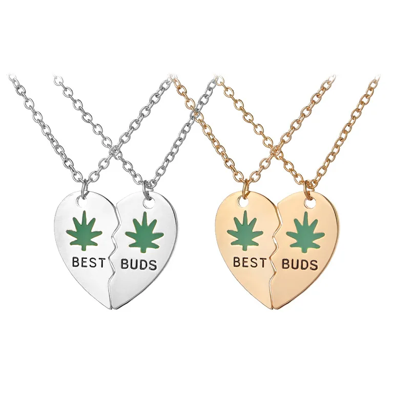 New Broken Heart Split Golden/Silver Heart Shape Pendant Necklace "Best Buds" Maple Leaves Best Friends Couple Necklace
New Broken Heart Split Golden/Silver Heart Shape Pendant Necklace "Best Buds" Maple Leaves Best Friends Couple Necklace