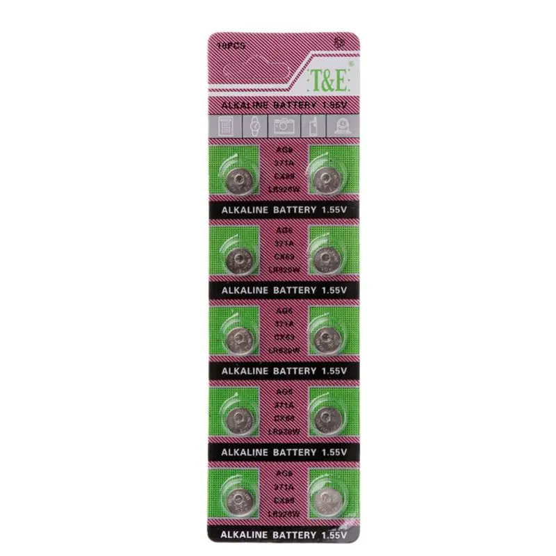 10PCS Alkaline Battery AG6 1.55V Button Coin Cell 371 SR920SW LR920 SR927 171 370 L921 LR69 SR920 Watch Batteries Drop Ship
10PCS Alkaline Battery AG6 1.55V Button Coin Cell 371 SR920SW LR920 SR927 171 370 L921 LR69 SR920 Watch Batteries Drop Ship