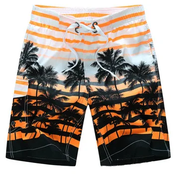 Hawaiian Beach Shorts Men Striped Man Board Shorts Mesh Lined Boardshorts Swimwear Trunks Quick Dry Surfboard