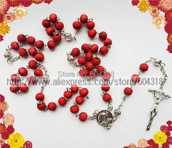 free ship 7mm wood scent bead rosary/catholic rose rosary necklace/pope centerpiece rosary with rose alloy spacer(20pcs/set)
free ship 7mm wood scent bead rosary/catholic rose rosary necklace/pope centerpiece rosary with rose alloy spacer(20pcs/set)