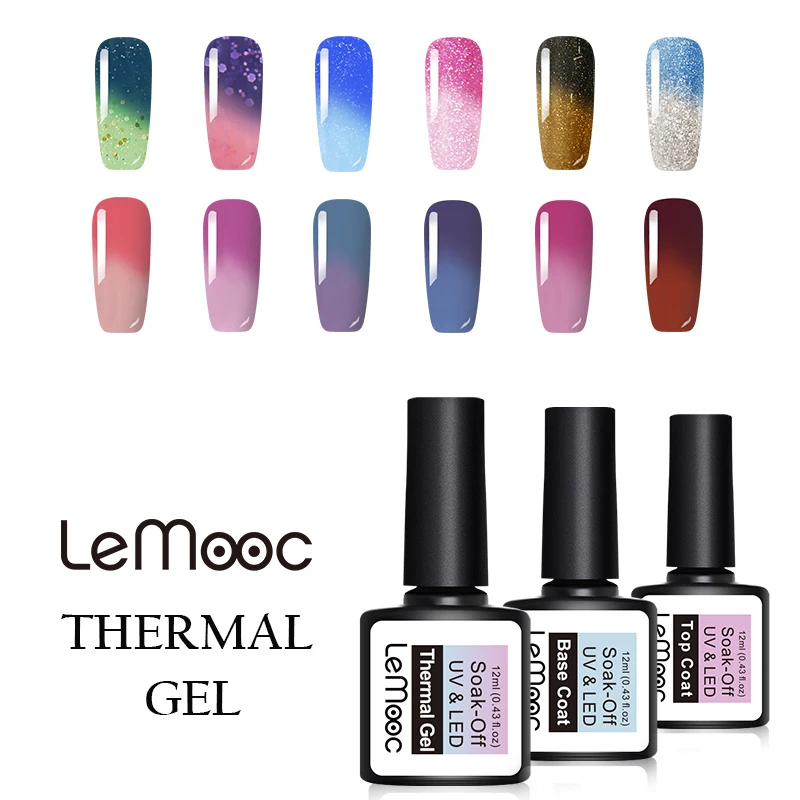 LEMOOC 12ml Thermal Shimmer Glitter Gel Nail Polish Temperature Color Changing Gel Varnish Soak Off UV Nail Art Lacquer
LEMOOC 12ml Thermal Shimmer Glitter Gel Nail Polish Temperature Color Changing Gel Varnish Soak Off UV Nail Art Lacquer