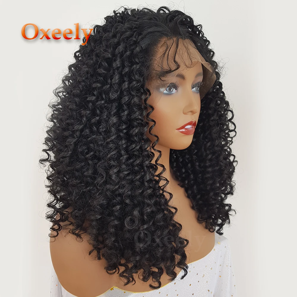 Black Hair Kinky Curly Wigs Synthetic Lace Front Wigs With Baby Hair 180 Density Lace Front Wigs for Women
Black Hair Kinky Curly Wigs Synthetic Lace Front Wigs With Baby Hair 180 Density Lace Front Wigs for Women