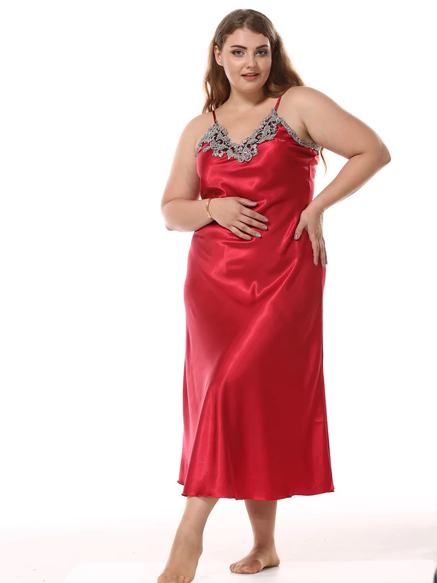 Sexy Lady Spaghetti Strap Nightgown Long Nightdress V-Neck Sleepwear Silky Satin Nightwear Nightshirt Casual Home Clothes
Sexy Lady Spaghetti Strap Nightgown Long Nightdress V-Neck Sleepwear Silky Satin Nightwear Nightshirt Casual Home Clothes