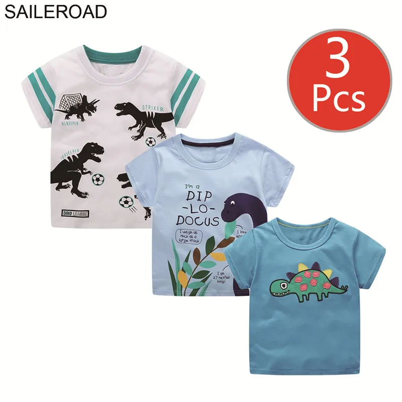 SAILEROAD 3pcs Dinosaur Children t-shirts Animal Print Kids Clothes Summer Baby Short Sleeve Little Boys T Shirt 4Year Girls Tee
SAILEROAD 3pcs Dinosaur Children t-shirts Animal Print Kids Clothes Summer Baby Short Sleeve Little Boys T Shirt 4Year Girls Tee