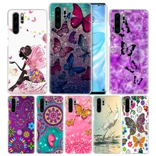 Бабочка с цветочным узором и мандалой для huawei P20 P30 P Smart 2019 Nova 4 3i P10 P9 P8 Коврики 10 20 lite Pro мини жесткий чехол для телефона pc(China)