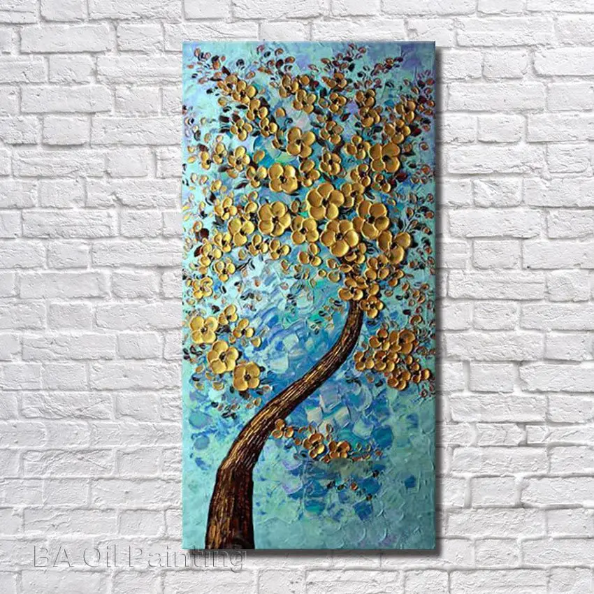 Hand Painted Abstract Golden Flower Tree Oil Painting Wall Pictures On Canvas Modern Home Decorative for Living Room no Framed
Hand Painted Abstract Golden Flower Tree Oil Painting Wall Pictures On Canvas Modern Home Decorative for Living Room no Framed