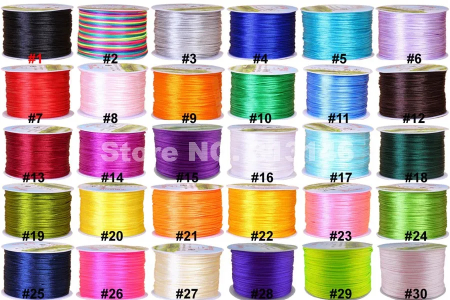 

Wholesale 70M/Spool 1MM Mix Color Nylon Black Satin Chinese Knotting Silky Macrame Cord Beading Braided Shamballa String Thread